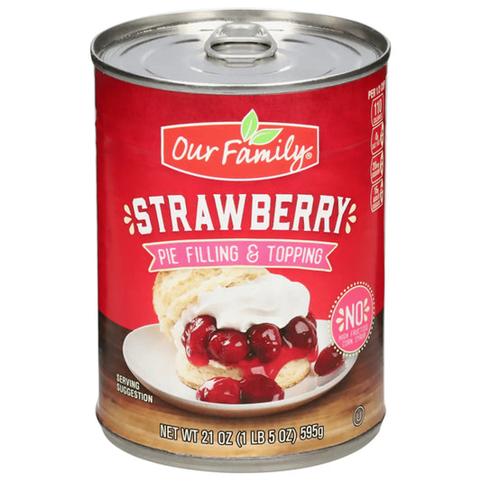 OUR FAMILY PIE FILL STRAWBERRY 6/21OZ