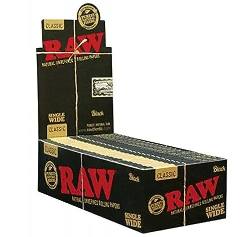RAW PAPER BLACK CLASSIC SINGLE WIDE 25 CT