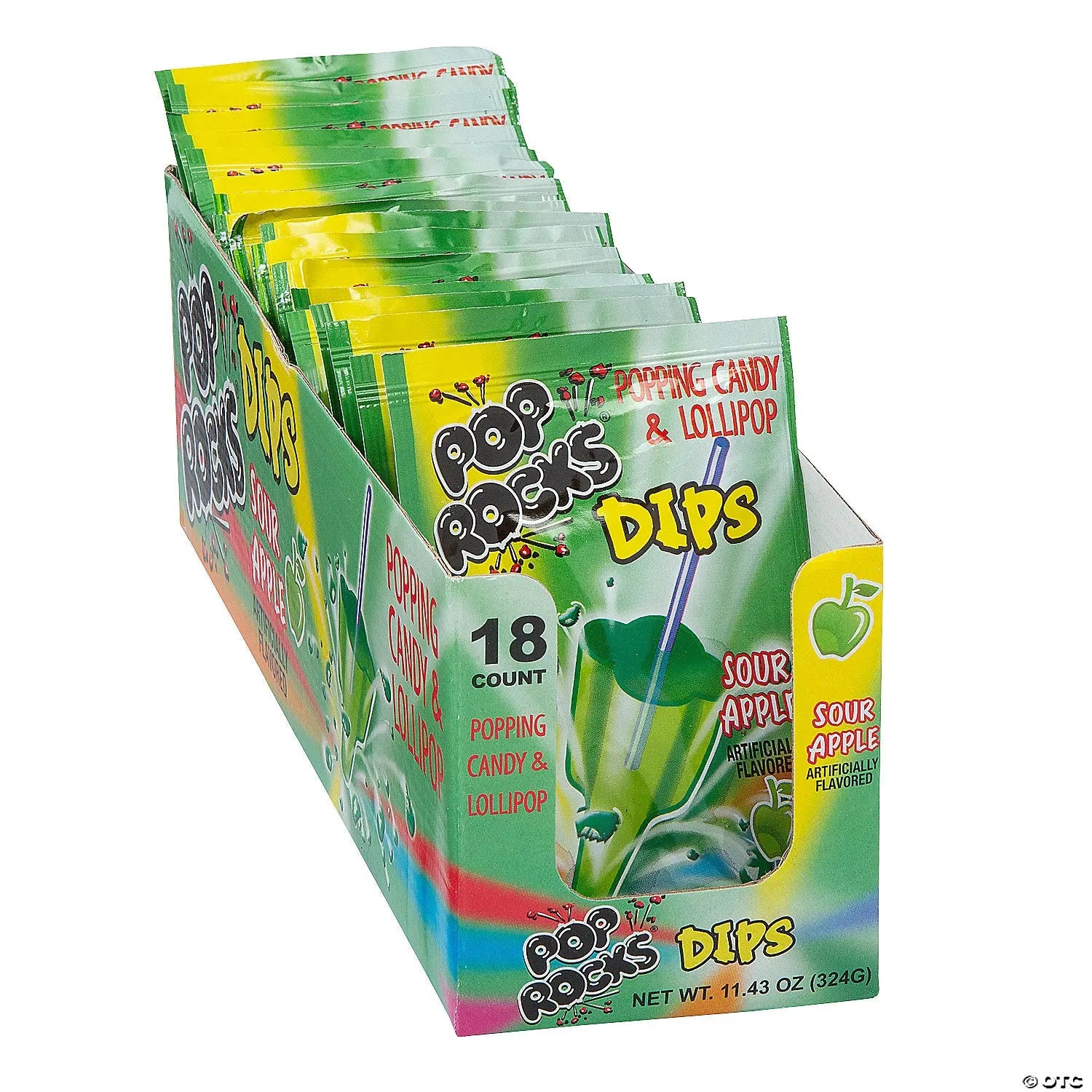 POP ROCKS DIPS SOUR APPLE 18 CT