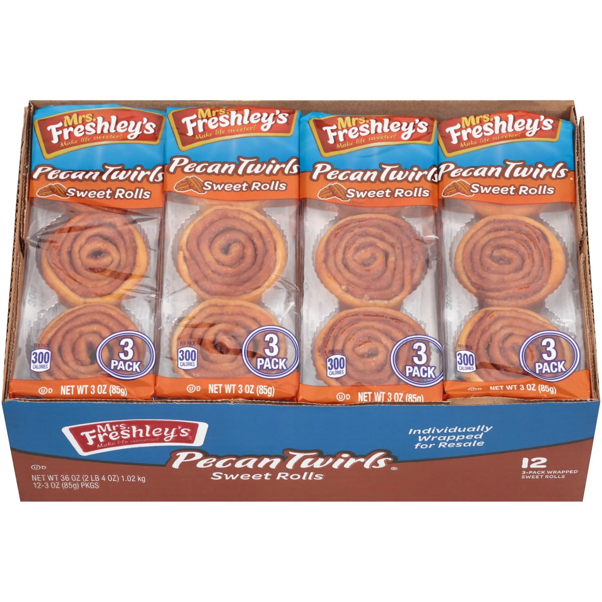 MRS FRESHLEY'S PECANTWIRLS 3PK/12CT