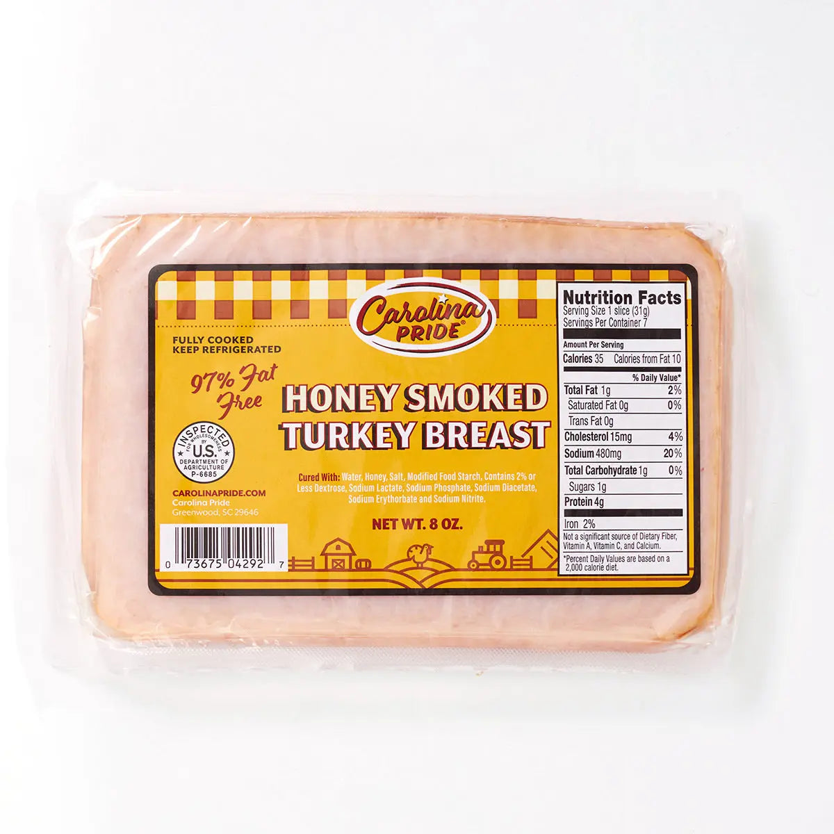 CAROLINA PRIDE TURKEY BREAST HONEY 6CT
