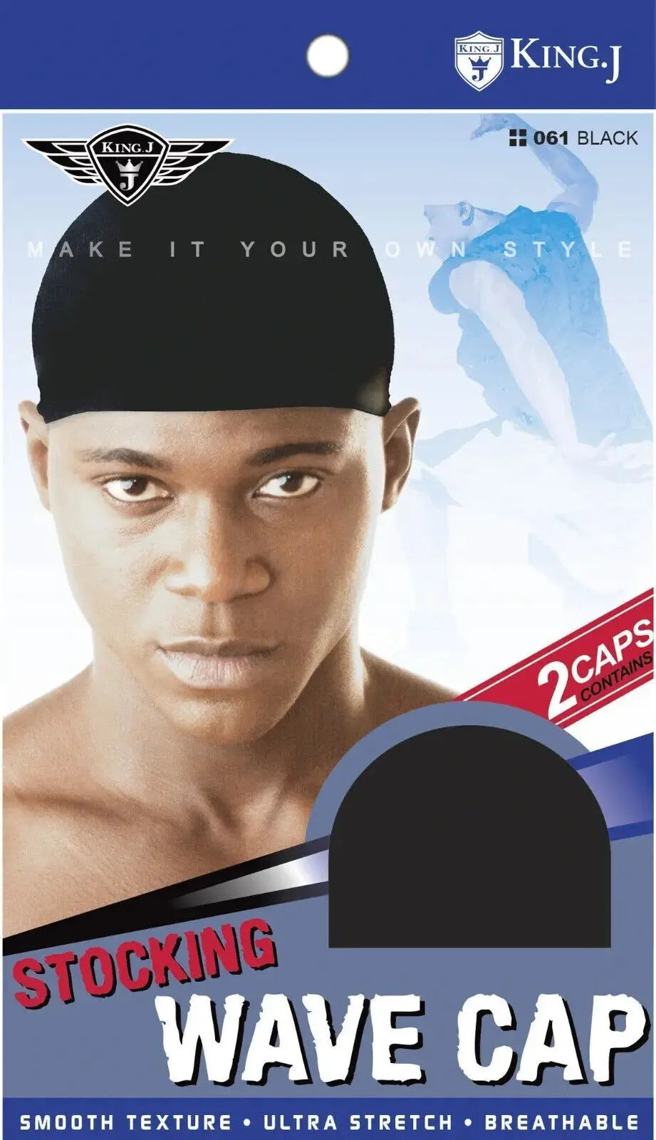 STOCKING WAVE CAP BLACK 12 CT