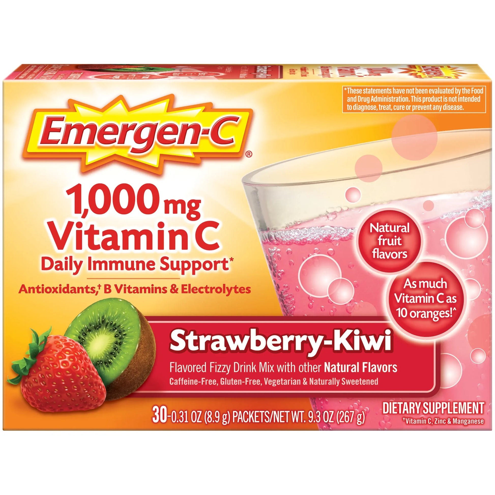EMERGEN-C STRAWBERRY-KIWI 30 CT