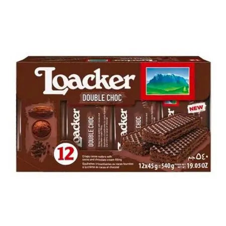 LOACKER WAFERS DOUBLE CHOCOLATE 12CT