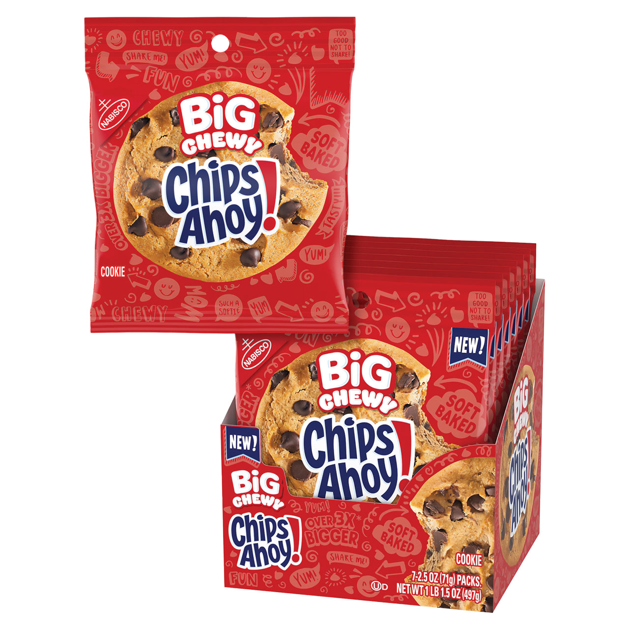 NAB CHIPS AHOY BIG CHEWY COOKIE 7CT