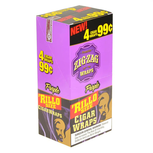 ZIG ZAG RILLOS 4PK PURPLE 15CT