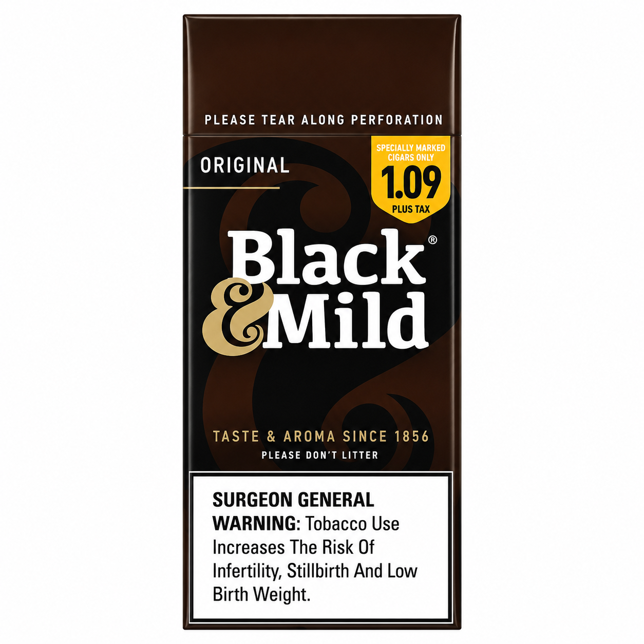 BLACK & MILD PP $1.09 REG 25CT