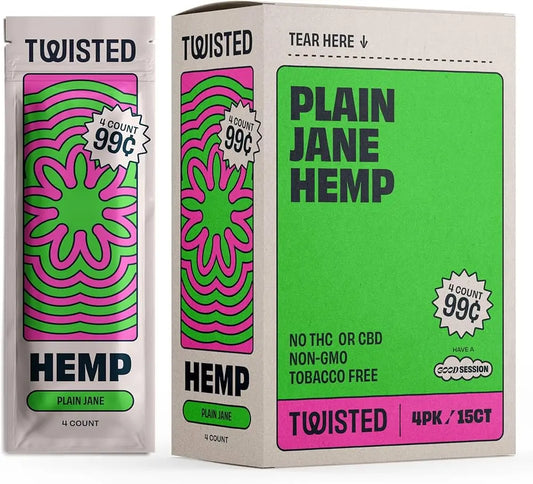 TWISTED HEMP WRAPS 4/99C PLAIN JANE 15CT