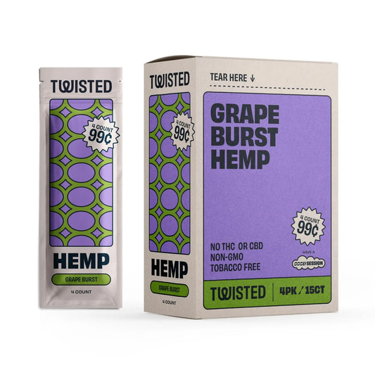 TWISTED HEMP WRAPS 4/99C GRAPE BURST 15CT