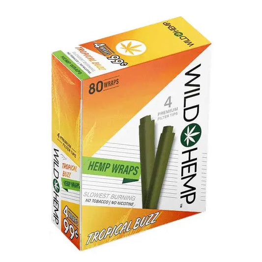 WILD HEMP WRAPS 4 FOR 99 TROPICAL BUZZ 80CT