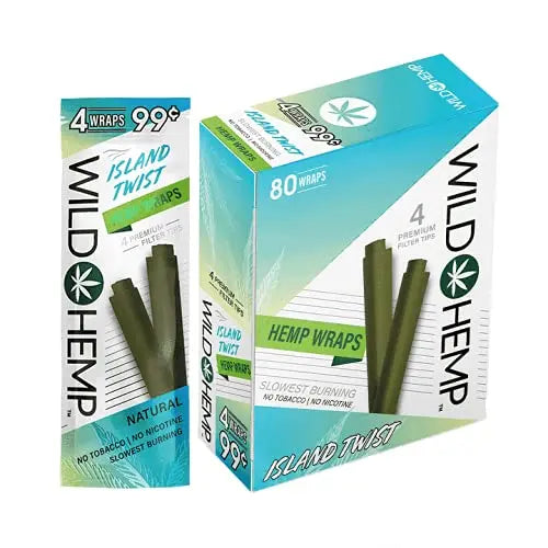 WILD HEMP WRAPS 4 FOR 99 ISLAND TWIST 80CT