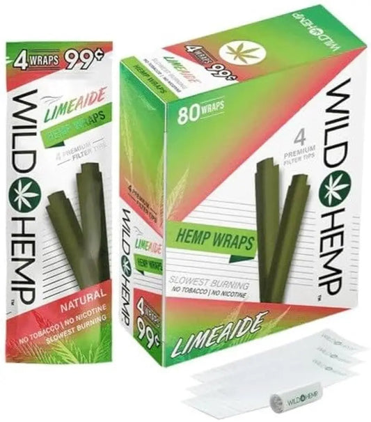 WILD HEMP WRAPS 4 FOR 99 LIMEAIDE 80CT