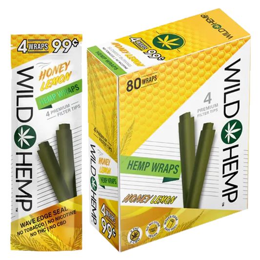 WILD HEMP WRAPS 4 FOR 99 HONEY LEMON 80CT