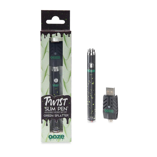 OOZE SLIM GREEN SPLATTER PEN TWIST BATTERY