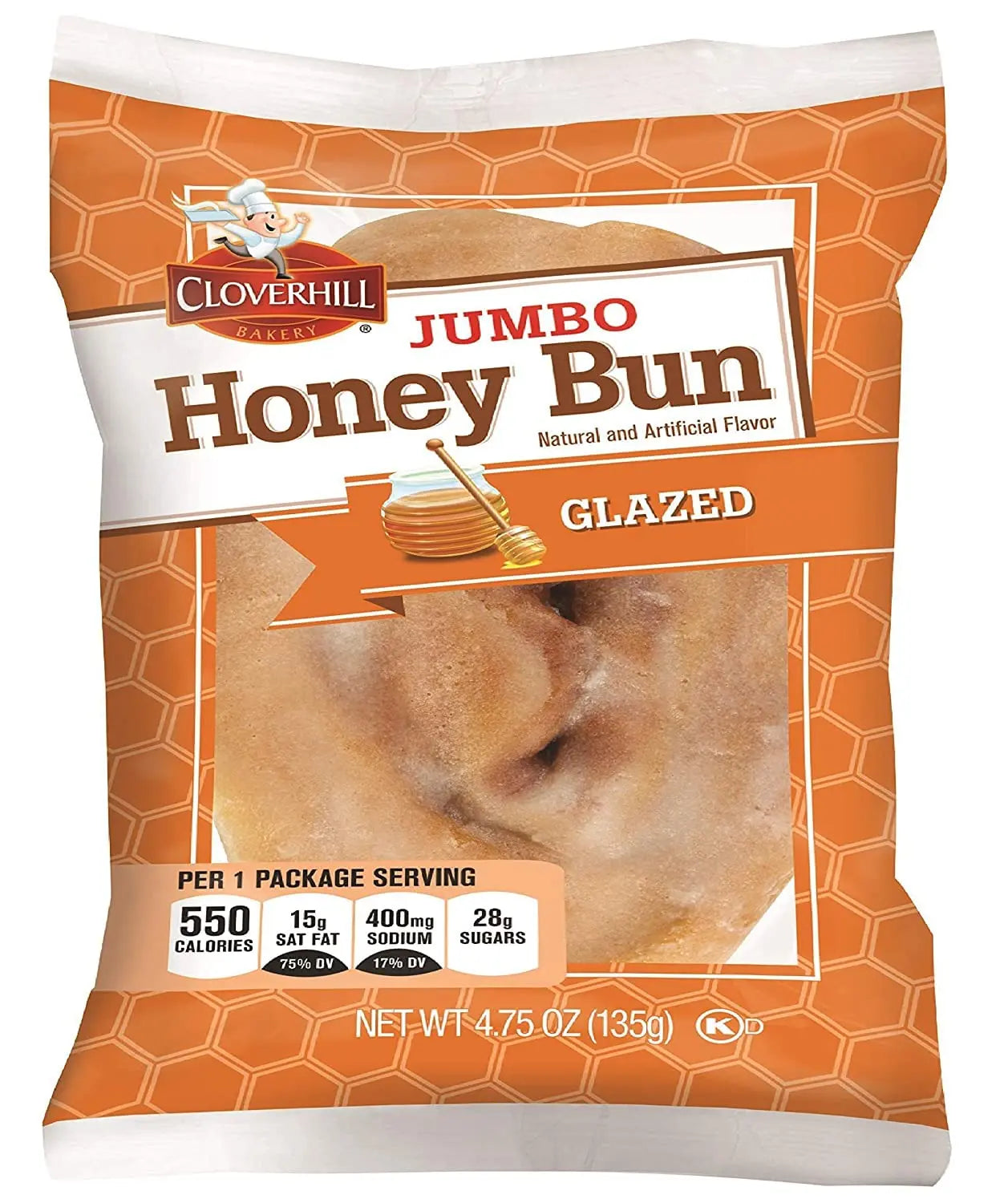 CLOVERHILL JUMBO HONEY BUN GLAZED 6CT
