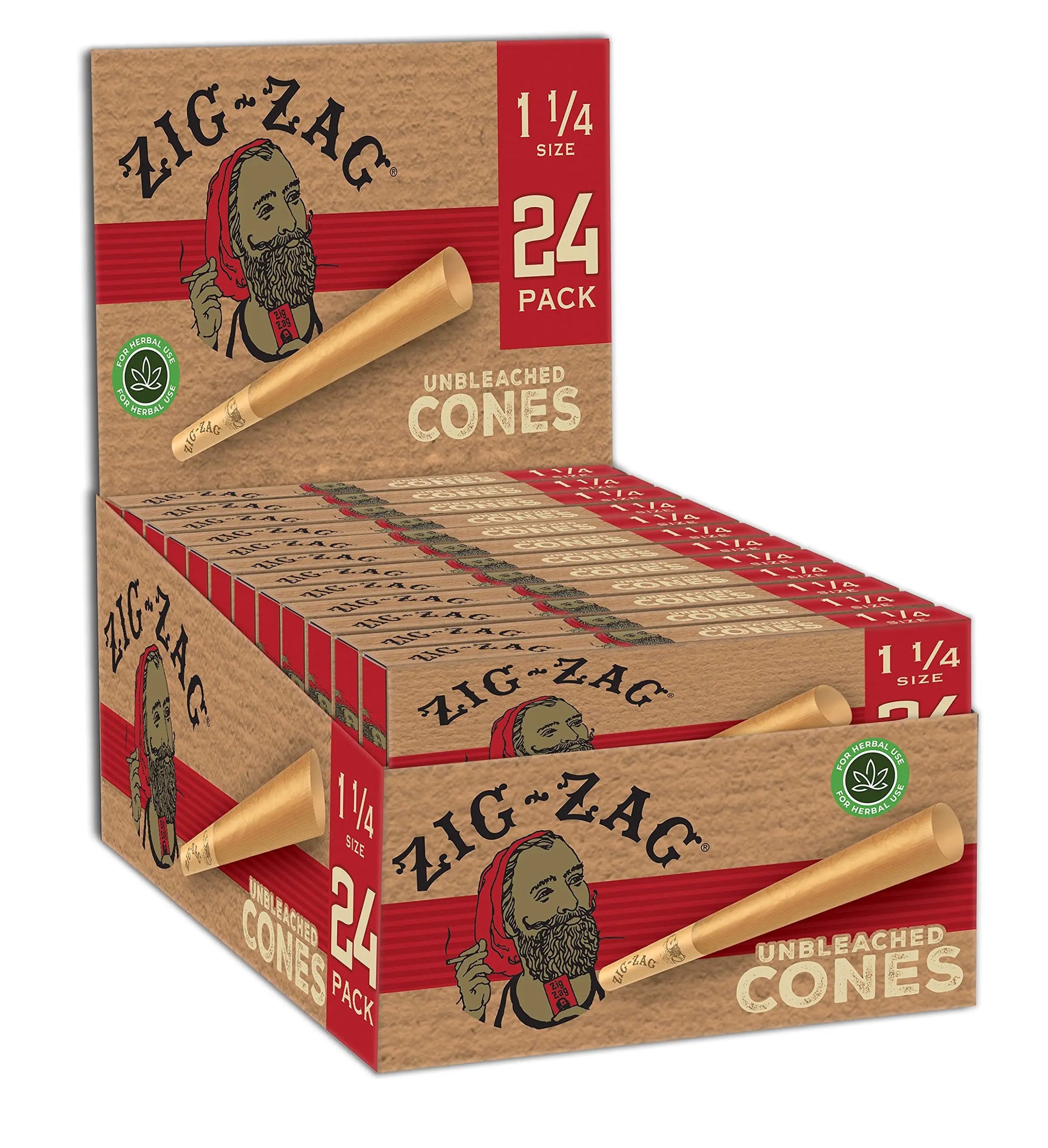 ZIG ZAG CONES UNBLEACHED KING SIZE 24CT