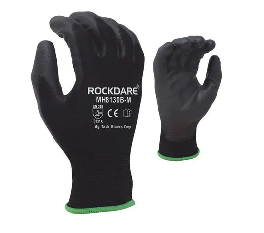 GLOVES POLYESTER SPORT BLACK 12CT