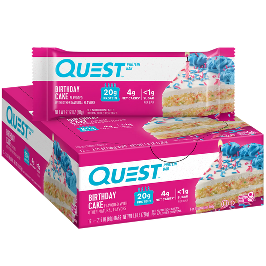 QUEST BAR BIRTHDAY CAKE 12CT