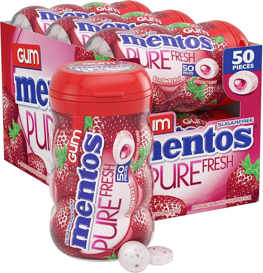 MENTOS GUM CUP STRAWBERRY 6CT