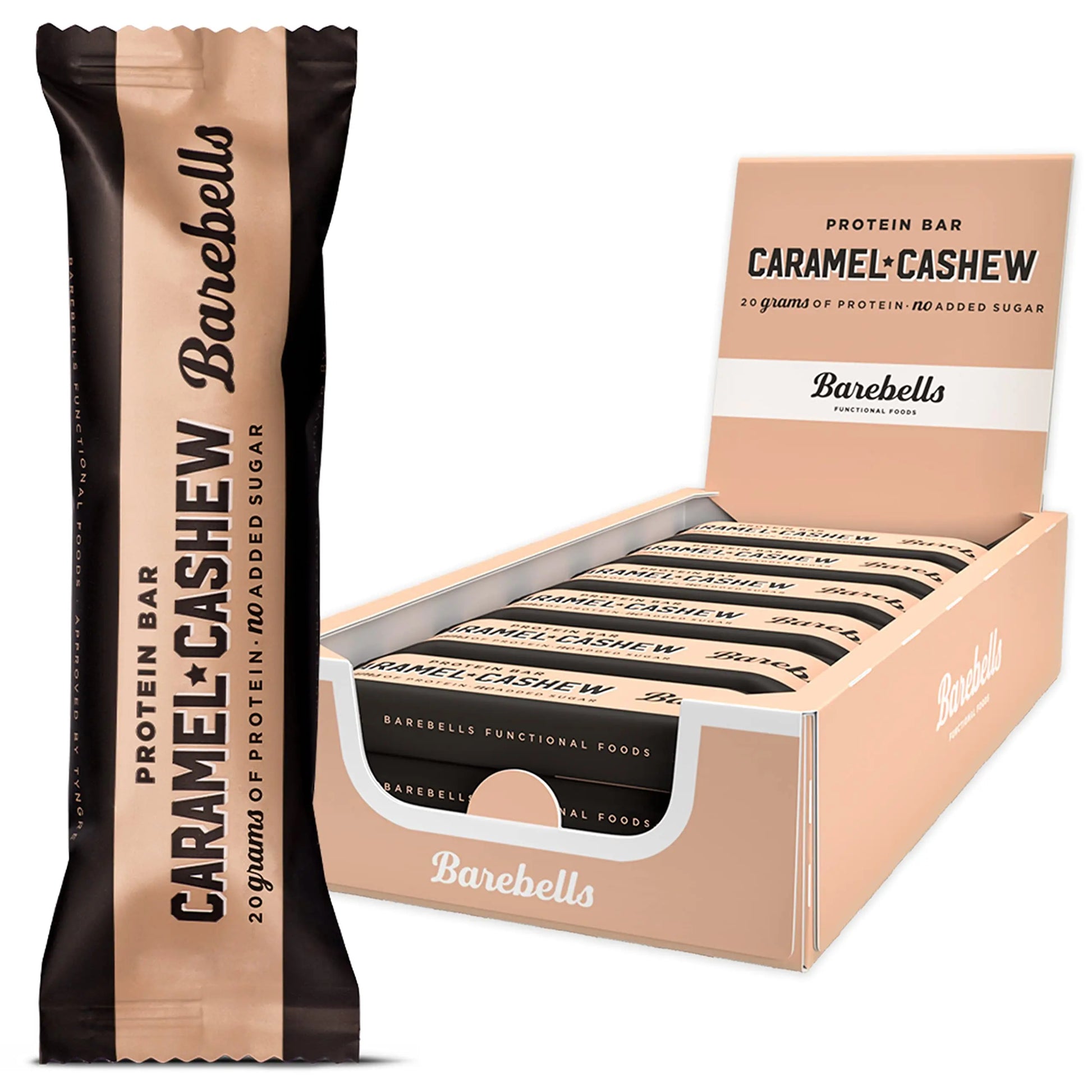 BAREBELLS PROTEIN BAR CARAMEL CASHEW 12CT