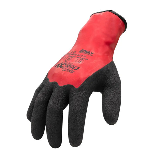 GLOVES RED/BLACK DIPPED 12 CT