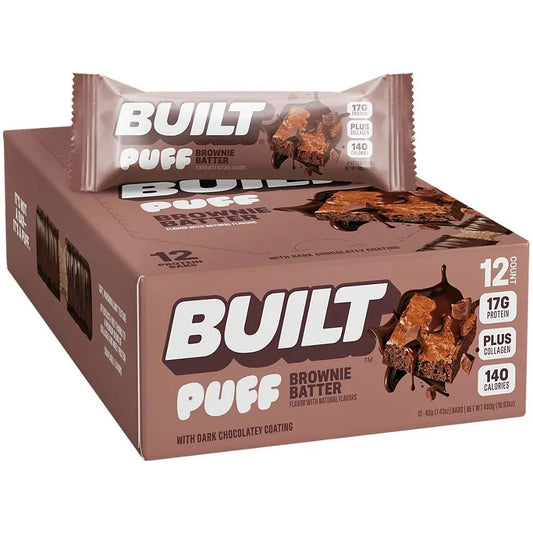 BUILT PROTEIN BROWNIE BATTER PUFF 12CT
