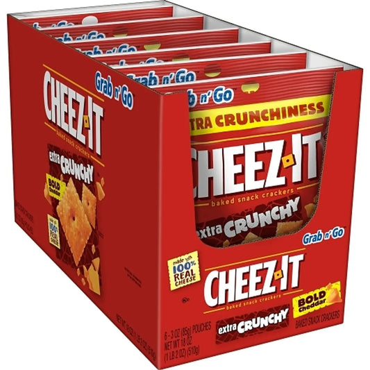 CHEEZ IT EXTRA CRUNCHY BOLD CHEDDAR 6/3OZ - Chase Cash & Carry