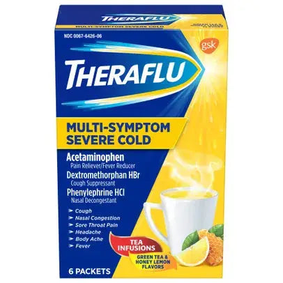 THERA FLU NT SEVERE COLD/COUGH HNY LMN 6CT (GREEN)