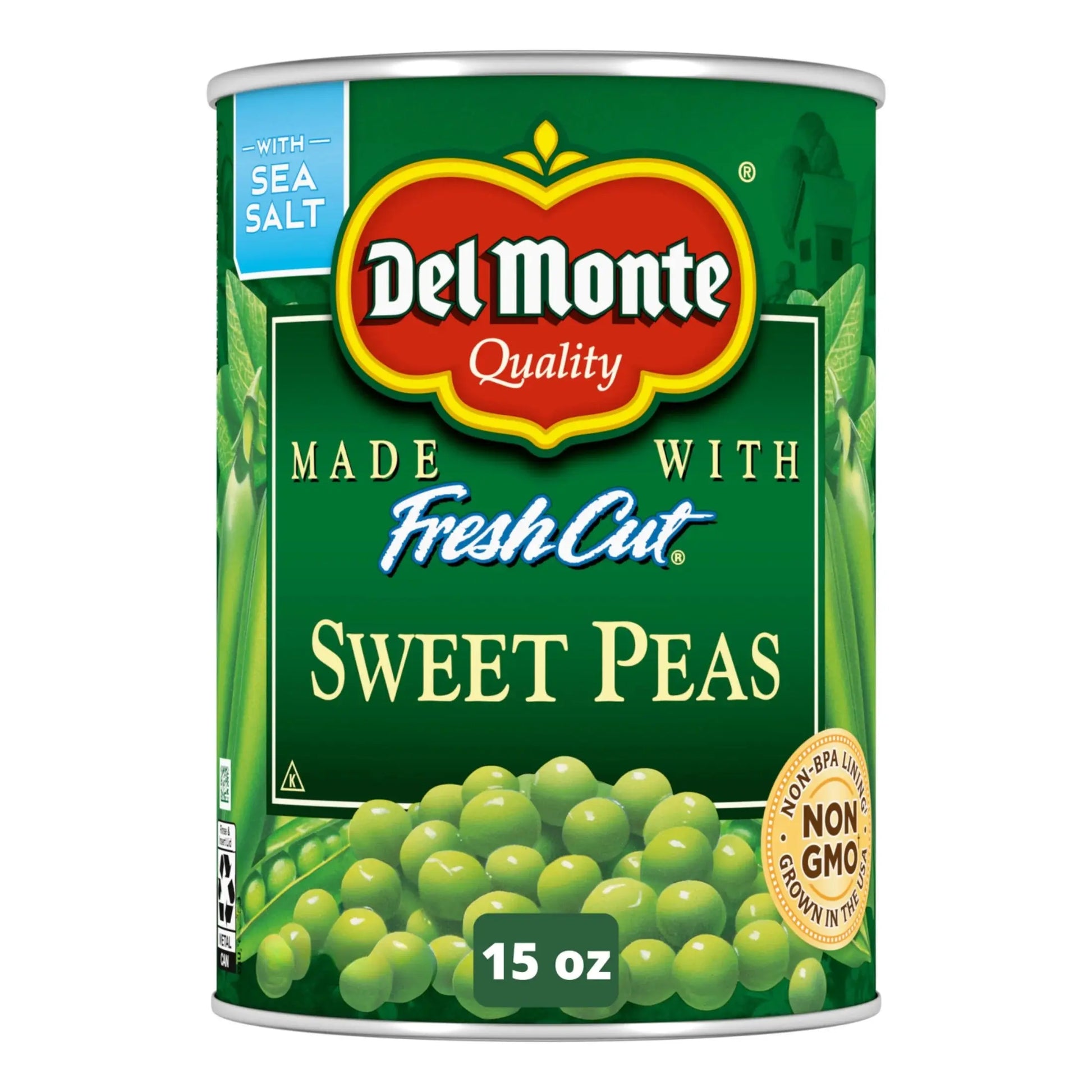 DEL MONTE SWEET PEAS 6/15 OZ