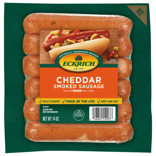 ECKRICH CHEDDAR SMOKED SAUSAGE 14OZ 1CT