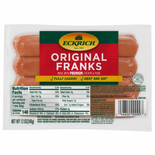 ECKRICH HOT DOG 12OZ 1CT