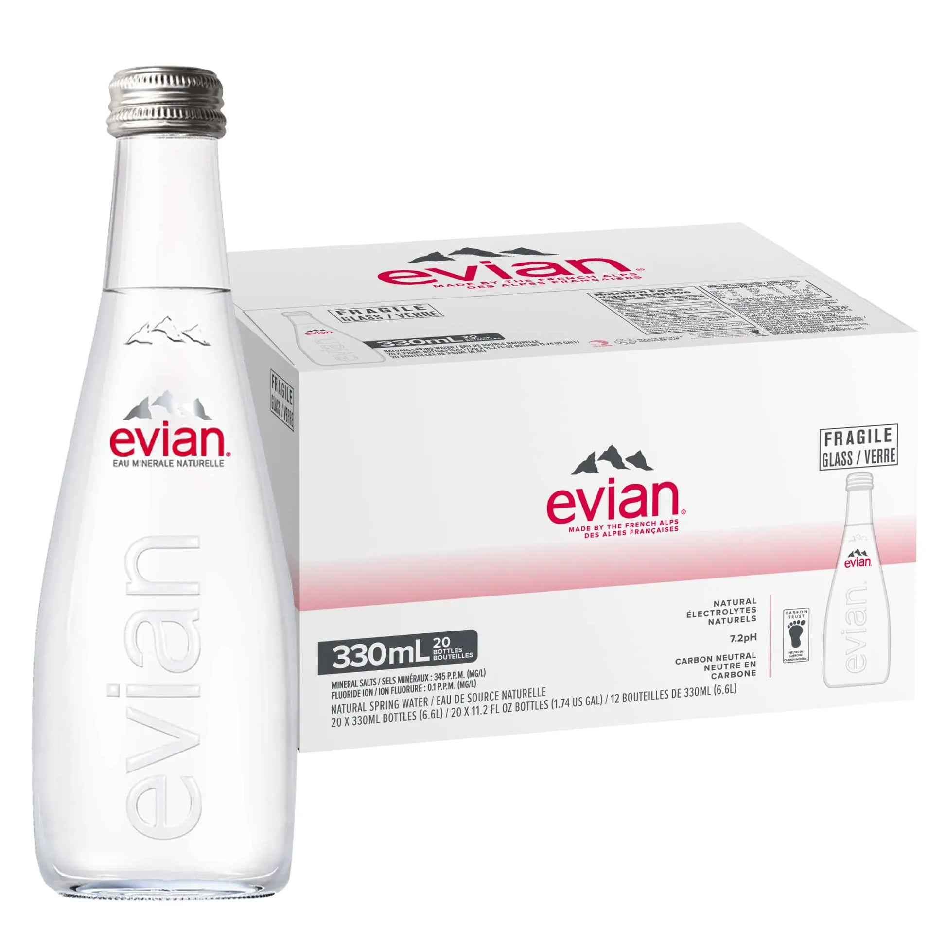 EVIAN WATER GLASS 330ML 20CT