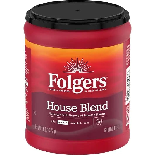 FOLGERS HOUSE BLEND 6/9.6 OZ - Chase Cash & Carry