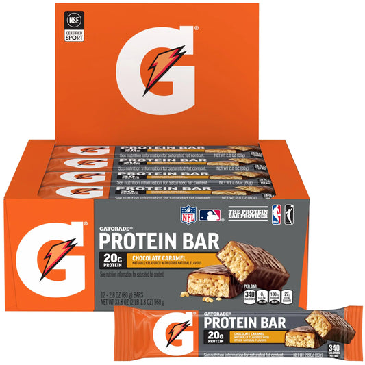 GATORADE PROTEIN BAR CHOC CARAMEL 12CT