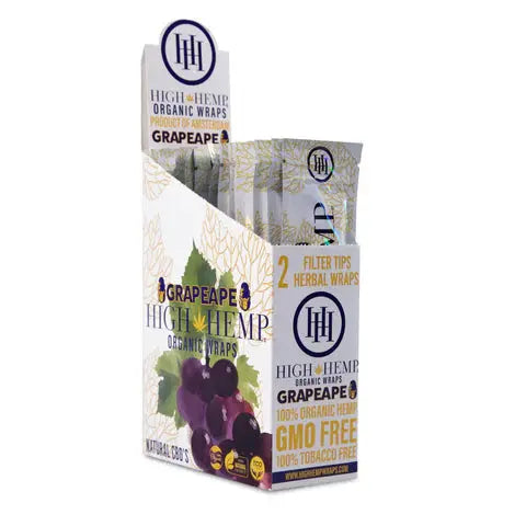 HIGH HEMP WRAPS GRAPE TOBACCO FREE 25/2PKS