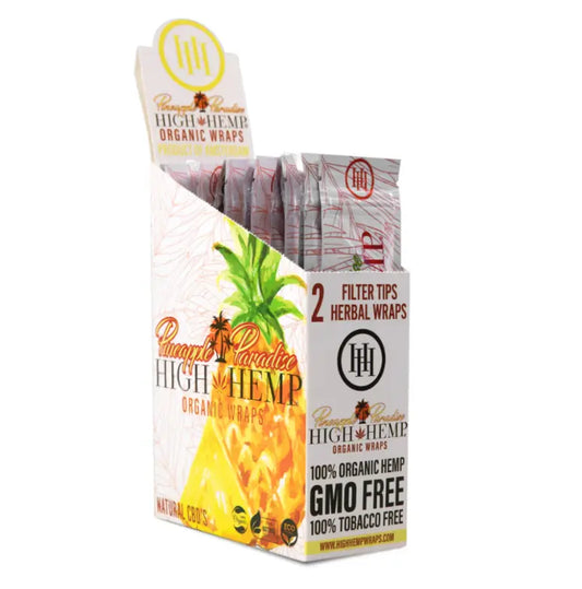 HIGH HEMP WRAPS PINEAPPLE TOBACCO FREE 25/2PKS