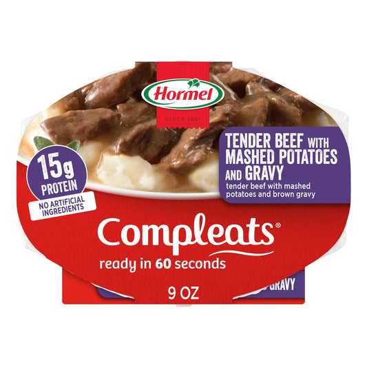 HORMEL COMPLEATS TENDER BEEF W/MASHED POT 9 OZ
