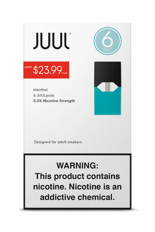 JUUL CARTRIDGES 6PKS PP23.99 MENTHOL 5%