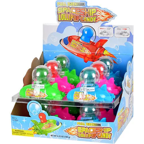 KOKO'S PULL BACK SPACESHIP LOLLI 12CT