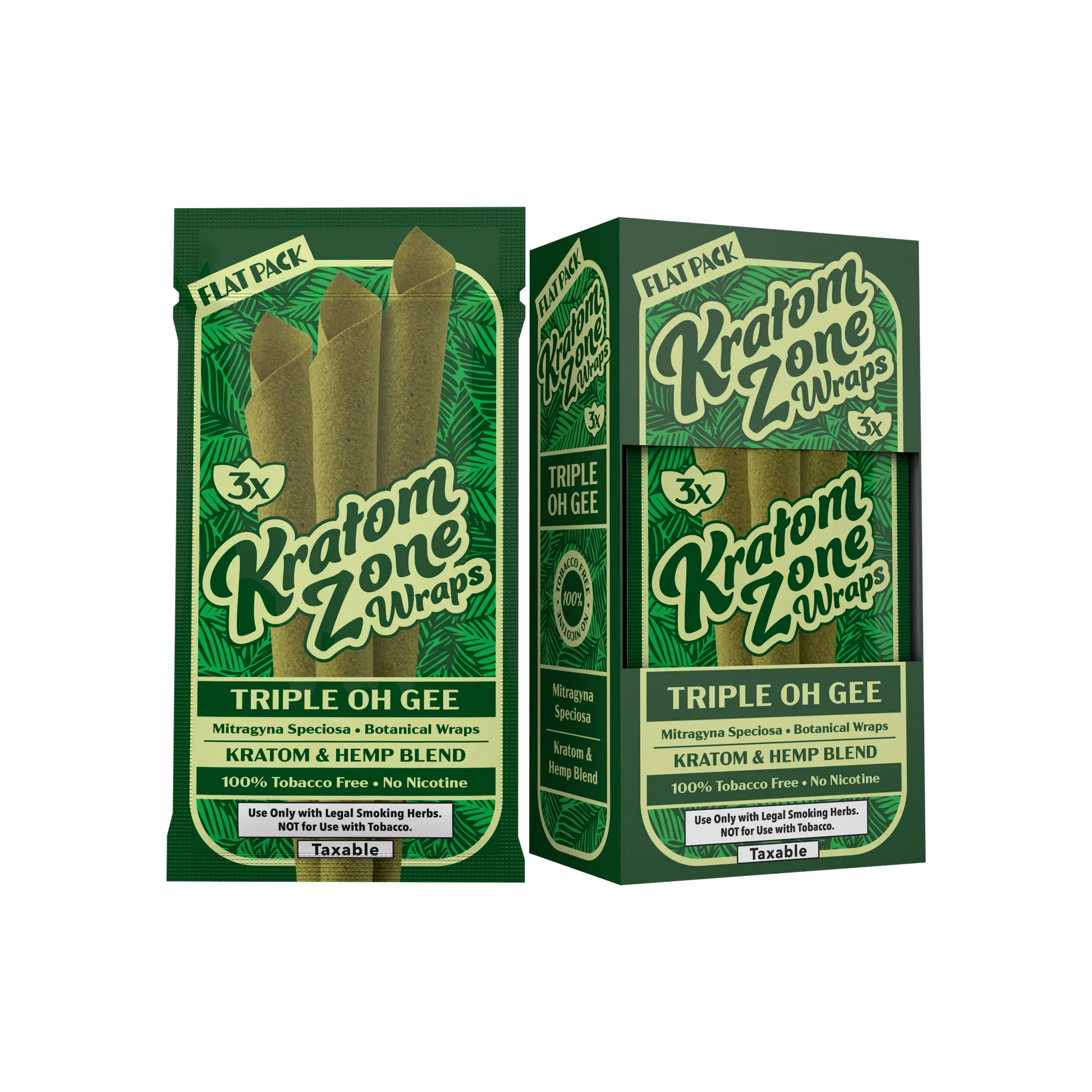 KRATOM WRAPS TRIPLE OH GEE 15/3PK