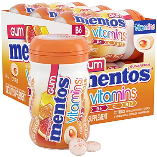 MENTOS GUM CUP VITAMINS CITRUS 6CT