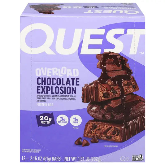 Quest Bar Overload Chocolate Explosion 12CT - Chase Cash & Carry