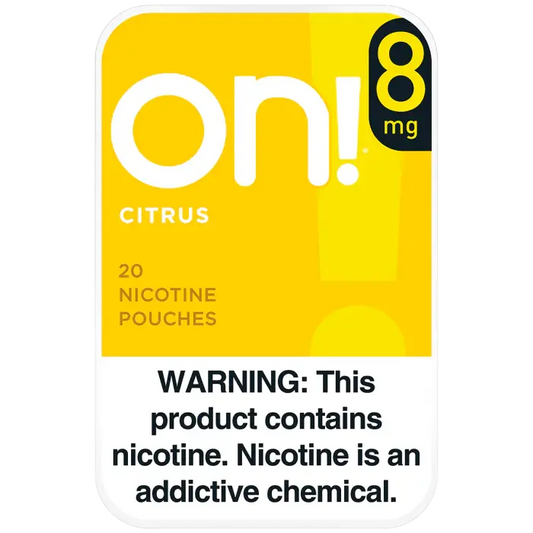 ON! CITRUS 8MG NICOTINE POUCHES 5CT