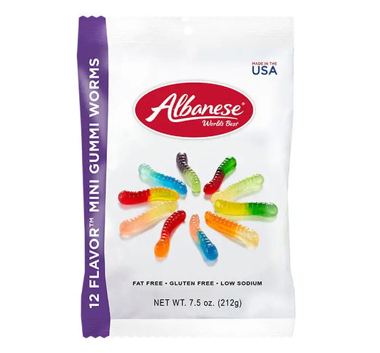 PEG ALBANESE MINI GUMMIE WORMS 6/7OZ