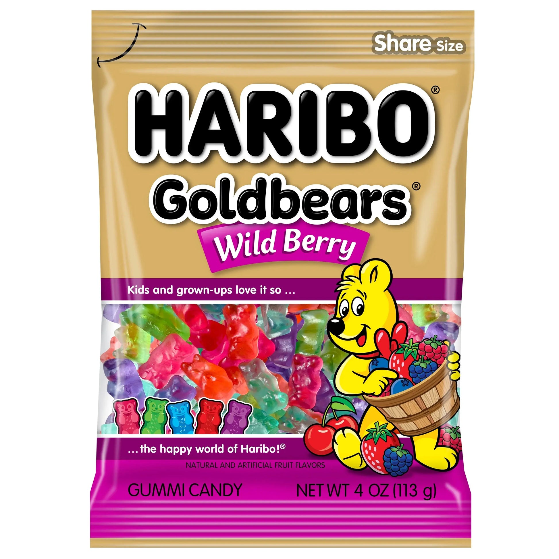 PEG HARIBO GOLD BEARS WILDBERRY 6/4.5 OZ