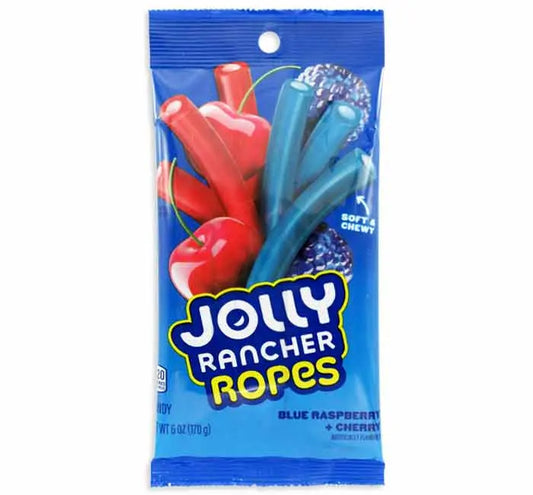 PEG JOLLY RANCHER ROPES BLUE & CHERRY 6/6OZ