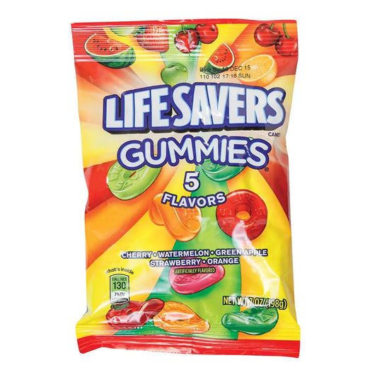 PEG LIFESAVER GUMMIES FRUIT RINGS 6/7OZ