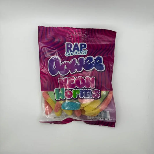 RAP SNACKS CANDY Neon Worms 12/5OZ