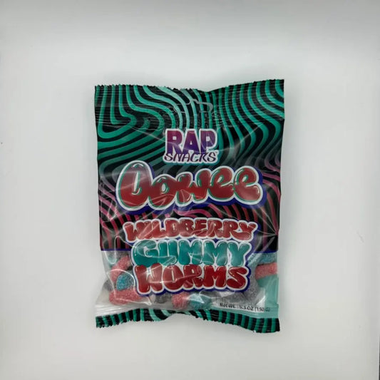 RAP SNACKS CANDY Wildberry Gummy Worms 12/5OZ