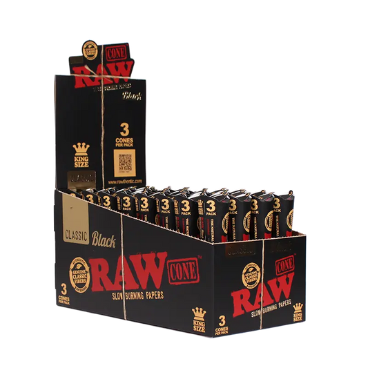 RAW CONE BLACK KS 32-3PK